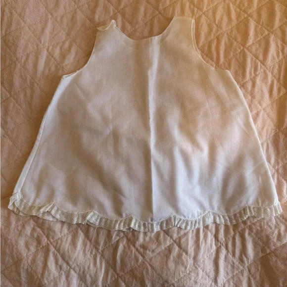 Vintage White Baby Dress with Lace Trim - Picture 3 of 3